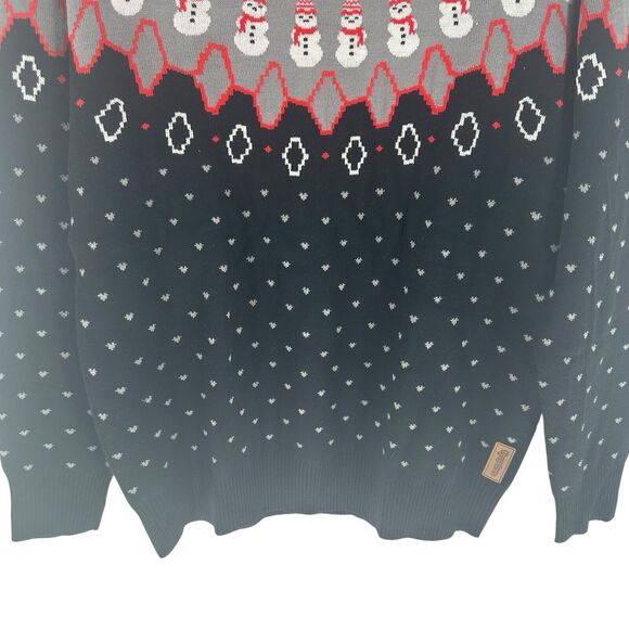 Tipsy Elves Sweater Womens Large Black Ugly Christmas Snowman Nordic Classic - Picture 8 of 16